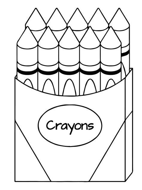 Dibujos De Caja De Crayones Básicos Para Colorear Para Colorear Pintar