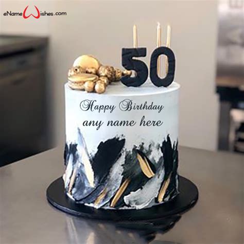 50th Birthday Cake For Men With Name Edit Name Birthday Cakes Write