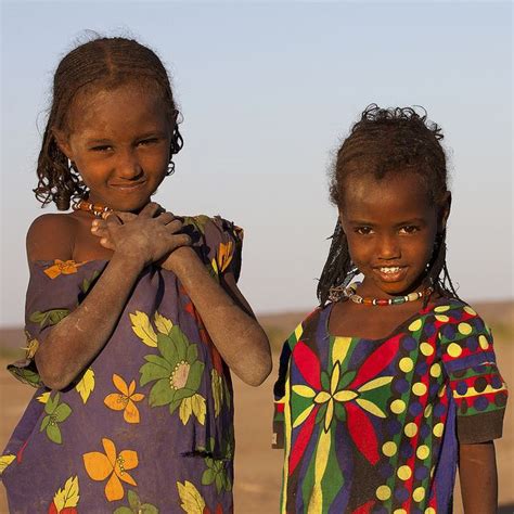Young Afar Tribe Girls Assaita Afar Regional State Ethiopia