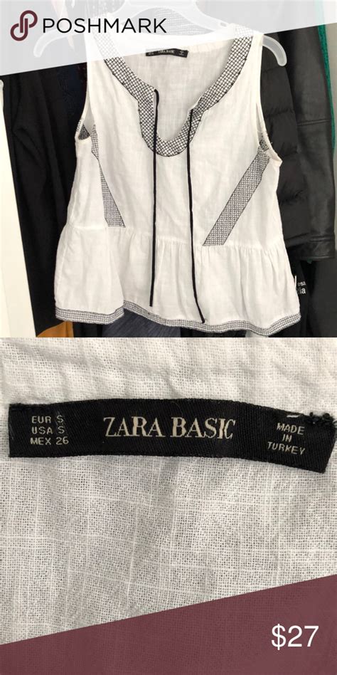 Zara Contrasting Embroidered Top Contrasting Embroidered Top Size