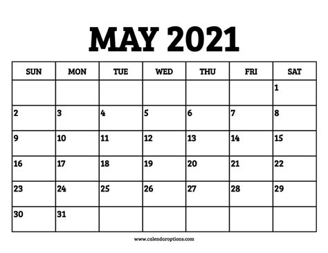 Before downloading a template, make. May 2021 Calendar Printable - Calendar Options