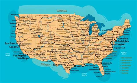 Las letras zip, son en inglés un acrónimo de zone improvement plan (plan de mejora de zonas)y se deben escribir en letras mayúsculas. ᐈ Mapas de Estados Unidos de America (USA o EE.UU) - para ...