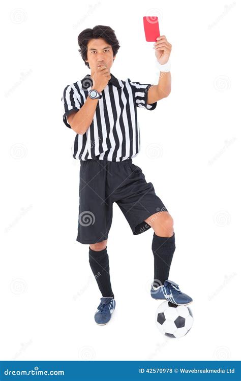 Stern Referee Showing Red Card Stock Photo Image Of Stern Soccer