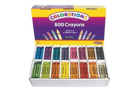 Colorations® Regular Crayons 16 Colors Value Pack Set Of 800
