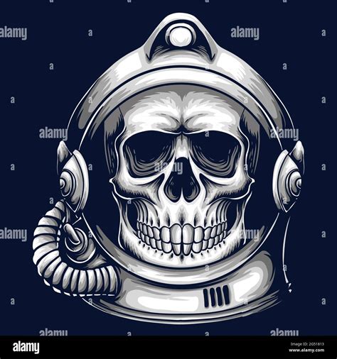 Skull Helmet Astronaut Vector Illustration Stock Vector Image And Art Alamy