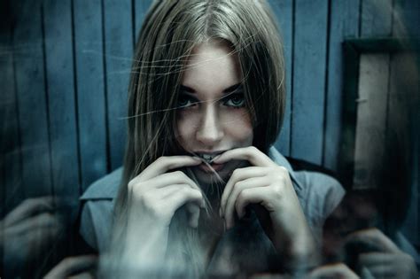 Kristina Nevskaya Finger In Mouth Blonde Women Portrait Face Hd
