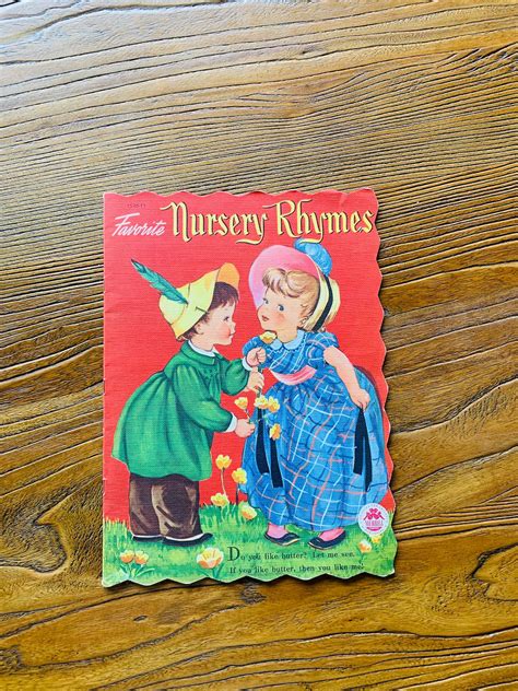 Large Linen Favorite Nursery Rhymes Childrens Book Merrill Publishers