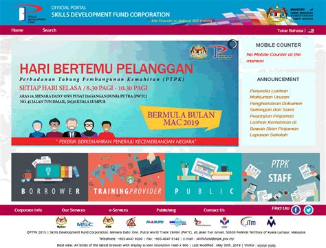 Pemohon hendaklah berdaftar dengan jabatan pembangunan kemahiran (jpk). Perbadanan Tabung Pembangunan Kemahiran (PTPK) - Site Info
