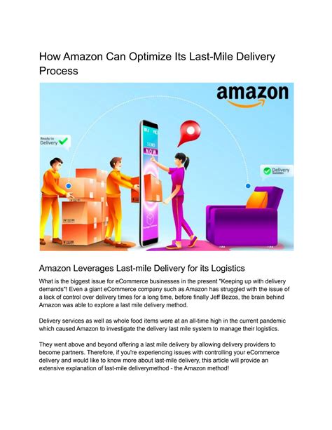 How Amazon Can Optimize Its Last Mile Delivery Process By Matt John Issuu