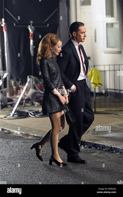 Tom Hardy And Emily Browning Film Scenes From Their Latest Movie Legend Outside The Ivy House