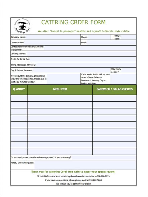 Free 8 Catering Invoice Forms In Pdf Ms Word