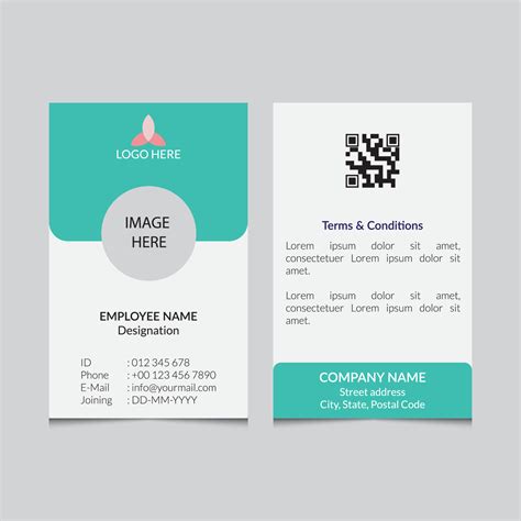 Simple Id Card Design Vector Template Front And Back Side 6388852