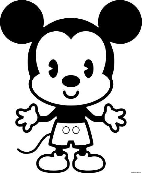 Coloriage Mickey Mouse Bebe Enfant Kawaii Disney Dessin Kawaii Disney à