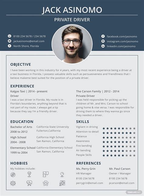 Driver Resume Template 27 Free Word Pdf Document Downloads Riset