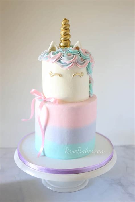 Pastel Watercolors Unicorn Cake And Unicorn Cake Pops