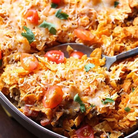 Enjoy with your favorite toppings! Doritos Casserole | The Best Taco Casserole | Cookies and Cups