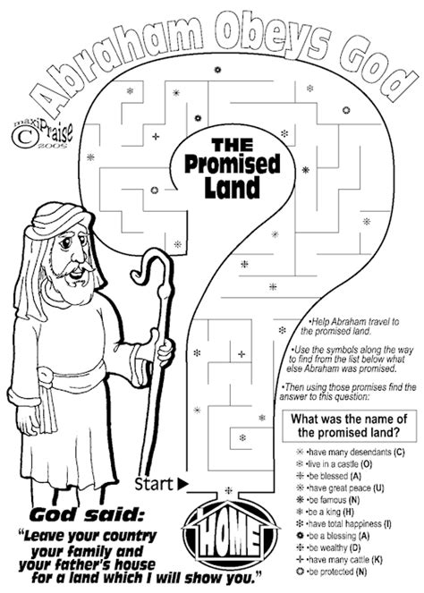 Though abraham has his ups and downs, he is a great man to study and learn from, and children of all ages enjoy reading about this. Abraham travels to the Promised Land maze | Sunday school ...