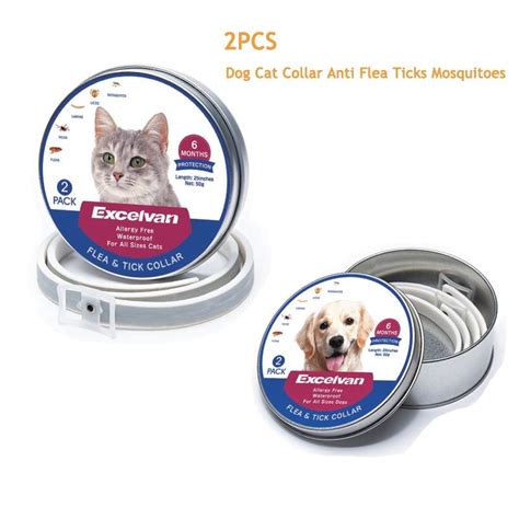 2pcsset Dog Cat Collar Anti Flea Ticks Mosquitoes Protective Collar