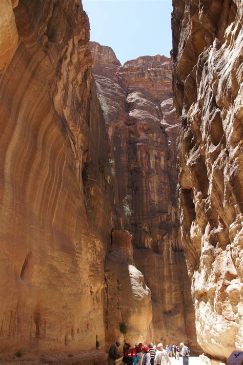Petra Jordan Traveling Through The Siq A Deep Ravine Formed When A
