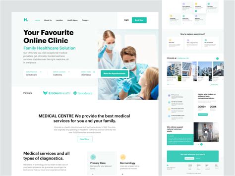 Online Clinic Medical Services Website Landing Page Figma