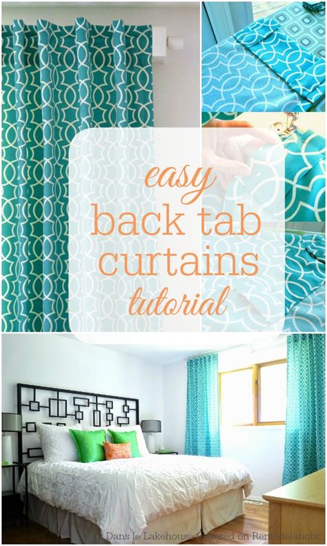 Back tab curtains can give your home the illusion and decoration that you desire, but you need to be cautious. Remodelaholic | Simple Sewn Back Tab Curtains