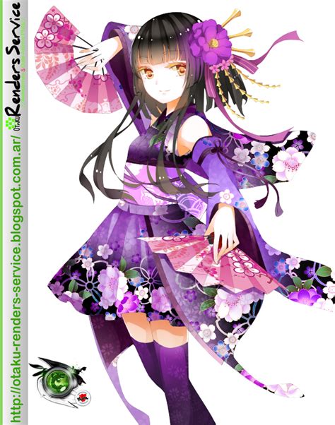 Dancing Kimono Girl 4 Versions Render Ors Anime Renders