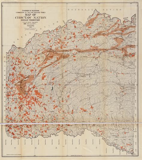 Map Of Choctaw Nation Indian Territory Coal And Asphalt