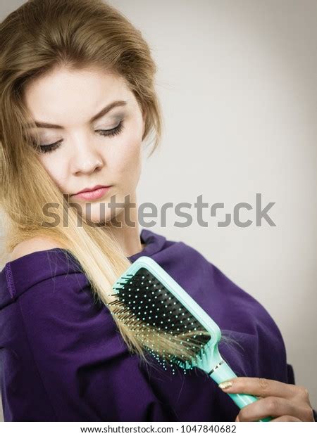 Woman Combing Her Hair Brush Young Stock Photo 1047840682 Shutterstock