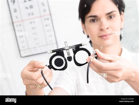 Oculist Opticians Eye Test Eye Exam Stock Photo Alamy
