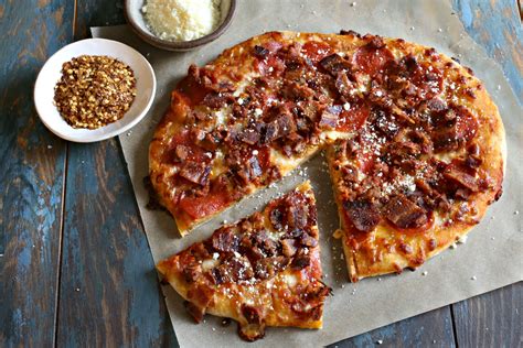 I know that sounds like an oxymoron, but this is a great recipe. Meat Lover's Pizza