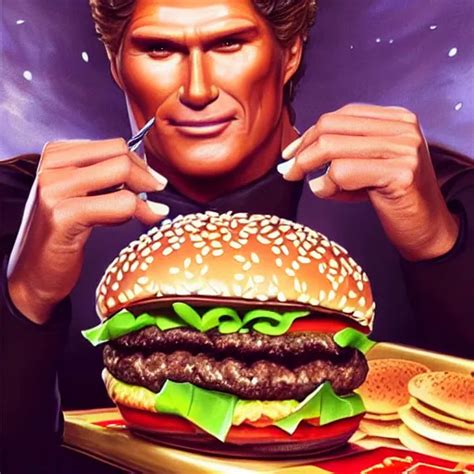 David Hasselhoff Eating A Mcdonalds Big Mac Stable Diffusion Openart