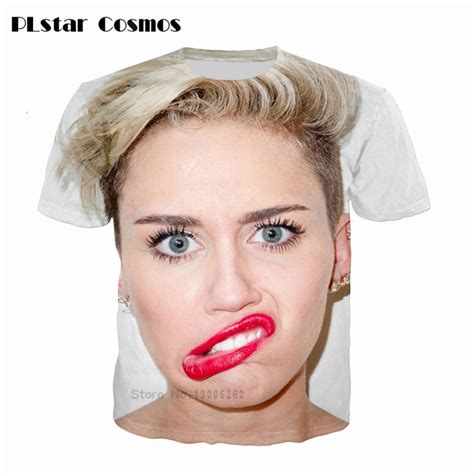Plstar Cosmos Brand Summer Newest Sexy Miley Cyrus 3d T Shirts Harajuku Style T Shirt Hipster 3d