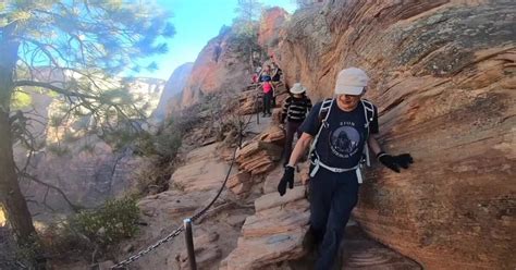 Hiking Angels Landing At Zion National Park In Southern Utah