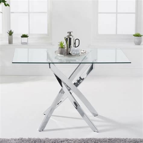 Daytona Glass Dining Table Rectangular In Clear With Chrome Browse Over 500 Stylish Products