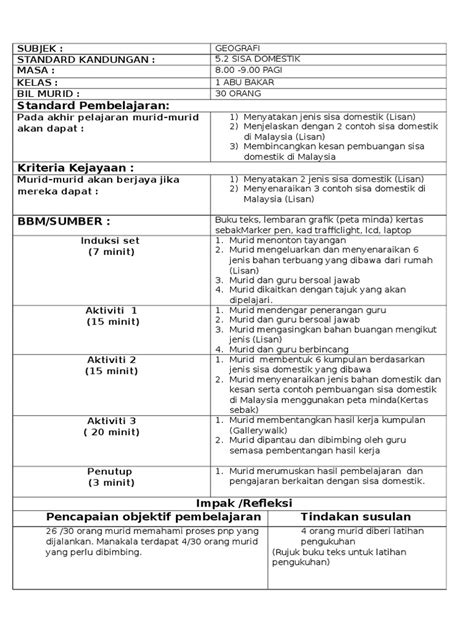 So please help us by uploading 1 new document or like us to download Rph Geografi Ting 1 Sisa Domestik