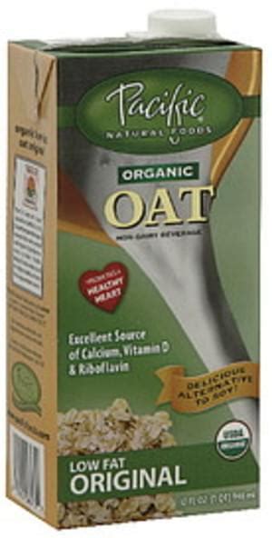 Pacific Natural Foods Organic Oat Low Fat Original Non-Dairy Beverage - 32 oz, Nutrition ...