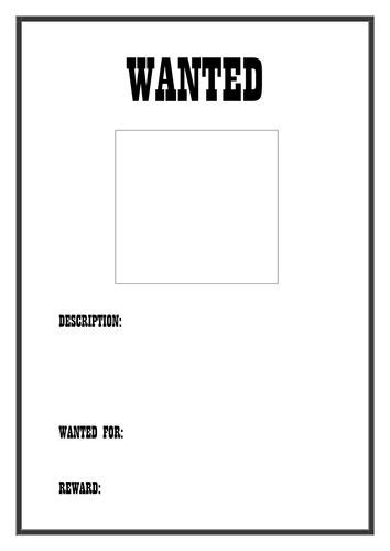 Wanted Poster Template Teaching Resources In 2021 Poster Template