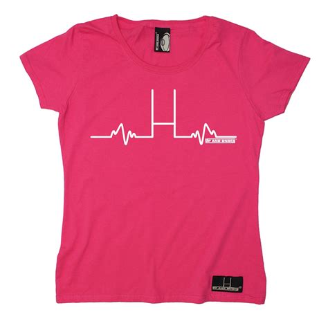 Rugby Heartbeat Pulse Womens T Shirt Love Rugga Heart Beat Funny Birthday T Ebay