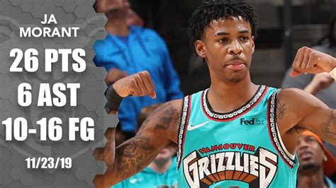 Ja Morant Breaks In The Grizzlies Throwback Uniforms With 26 Vs