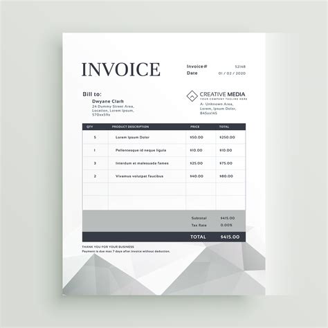 Vector Quotation Invoice Template Design Download Free Vector Art