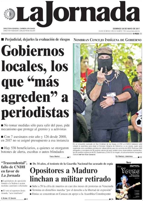 En esta emisión, presentaremos los temas y propuestas concretas. Periódico La Jornada (México). Periódicos de México ...