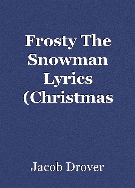 Frosty The Snowman Printable Lyrics