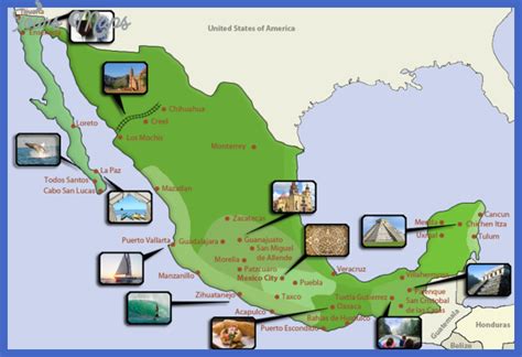 Mexico Map Tourist Attractions