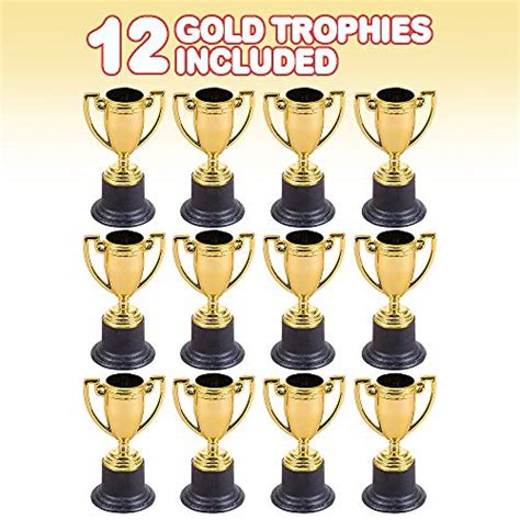 Artcreativity Gold Plastic Trophies For Kids Pack Of 12 Golden