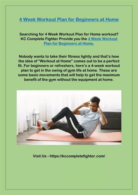 Ppt 4 Week Workout Plan For Beginners At Home Powerpoint Presentation