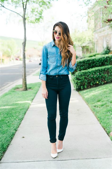 3 Ways To Wear A Denim Shirt The Girl In The Yellow Dress