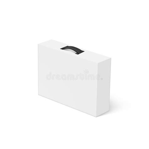 White Carton Box Case With Handle Mockup Isolated Stock Illustration