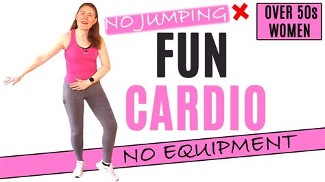 try my fun sweaty bodyweight cardio workout that has no jumping for women over 50 lively