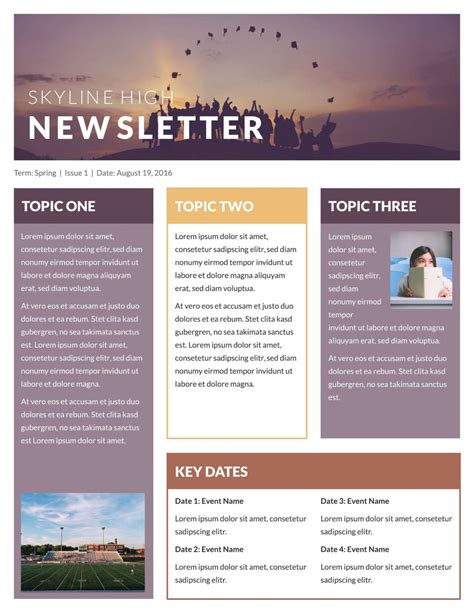 Free Printable Newsletter Templates & Examples | Lucidpress with Monthly Newsletter Template ...