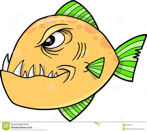 Mean Fish Vector Illustration Royalty Free Stock Photography - Image
